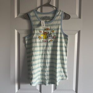 Striped Pokémon Tank Top - Light Blue & Green